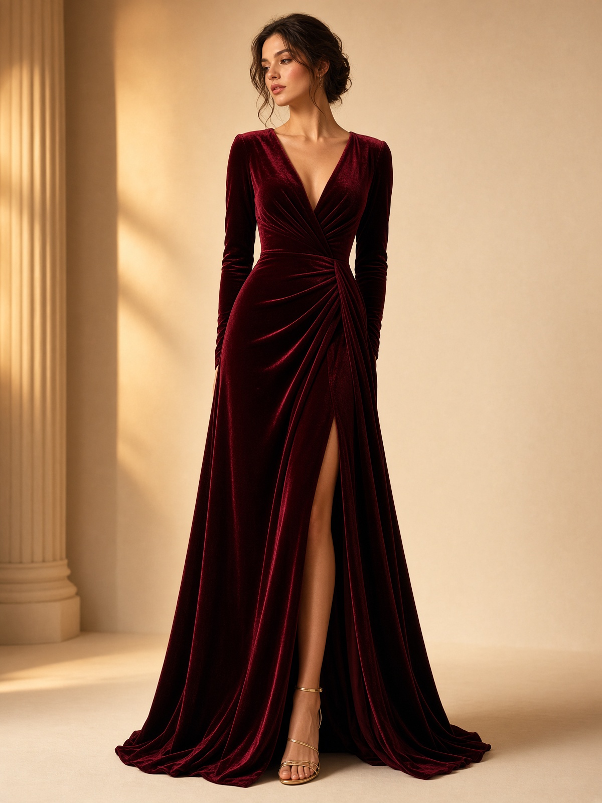 Wine Velvet Gown